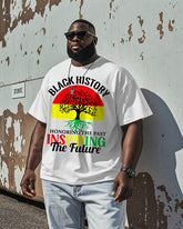 Men's Plus Size Black History Month Printed Round Neck Short Sleeve T-shirt